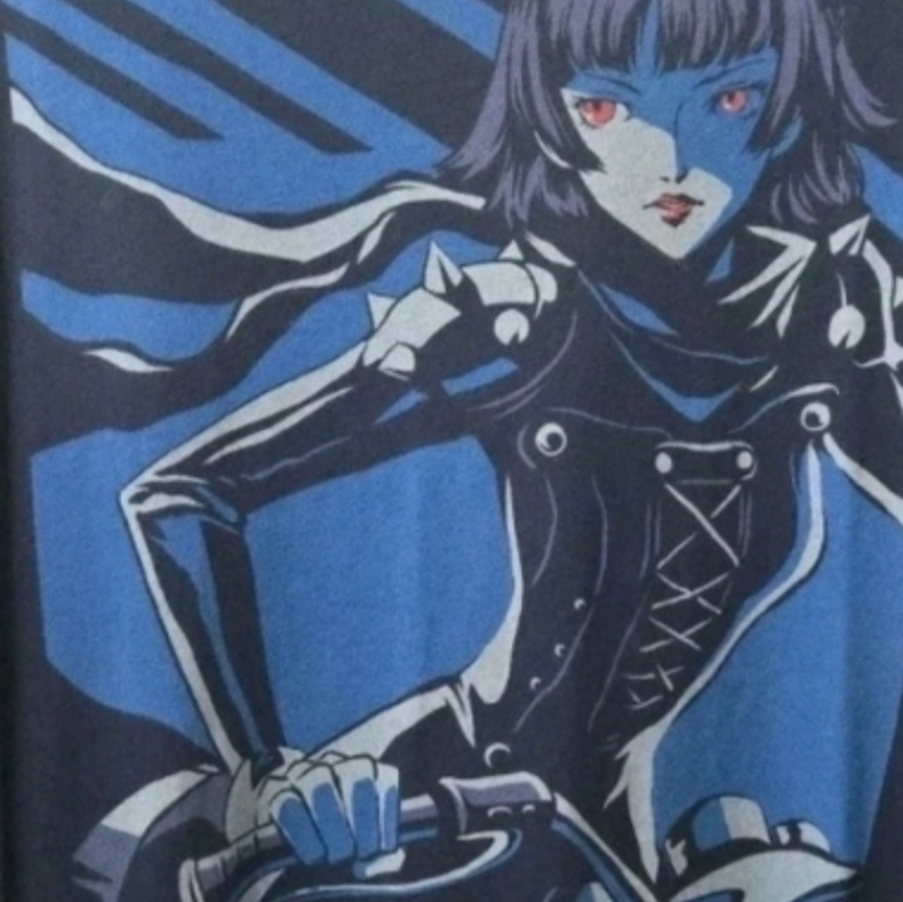 Persona 5 Queen Of Justice Large Navy Long Sleeve Shirt
